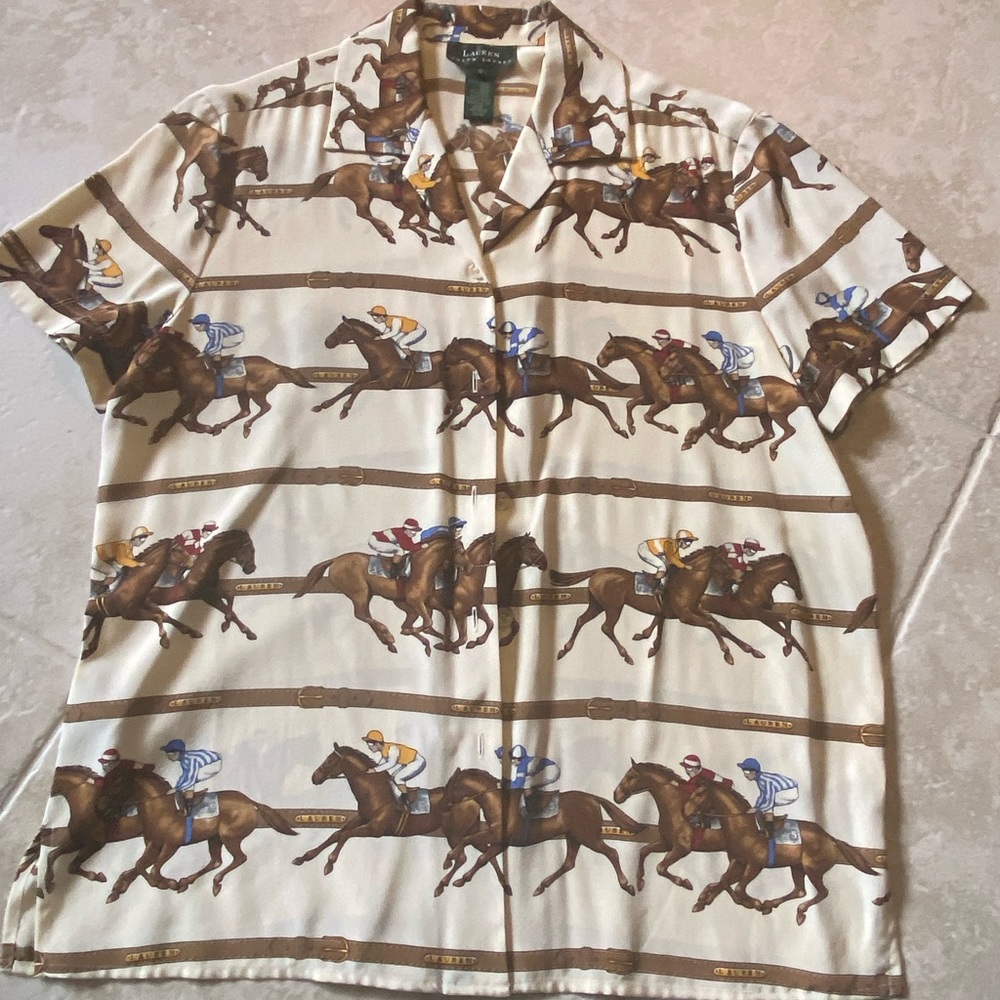 Ralph Lauren horse racing silk shirt